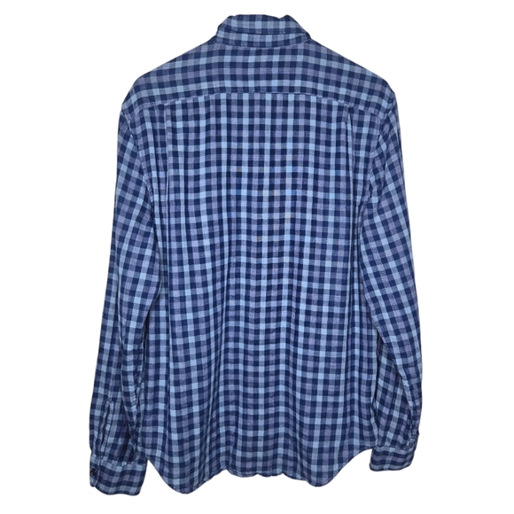 Bonobos Mens Standard Fit Blue Plaid Soft Flannel Button Shirt Size Large - Picture 2 of 7